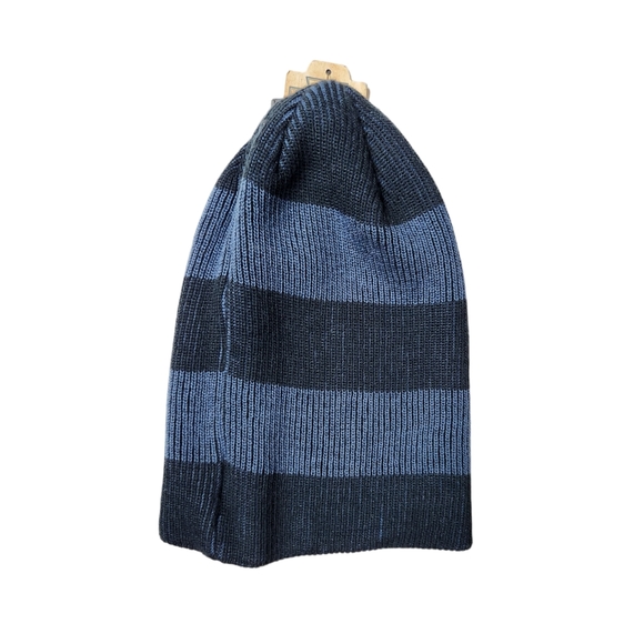 Blue Striped Ribbed Beanie Knit Cap | Urban Pipeline | OS - Picture 5 of 6
